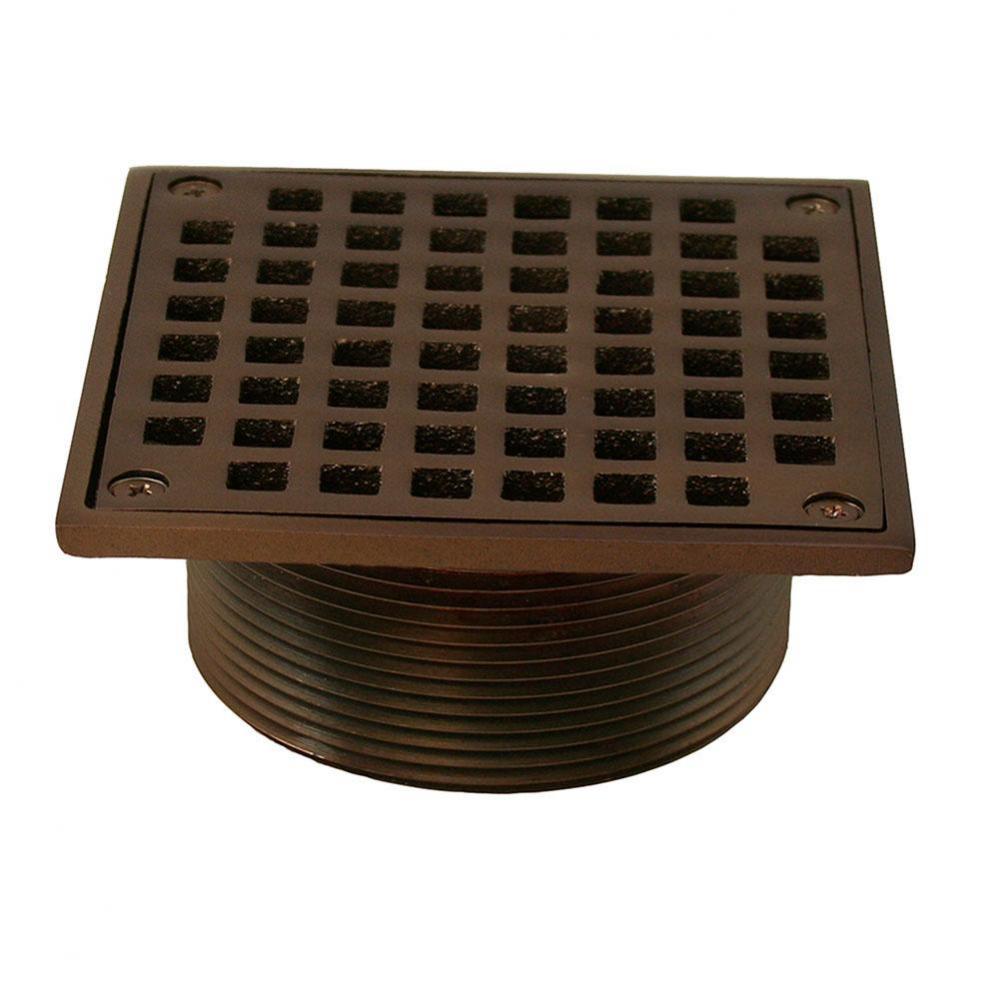 Old World Bronze 3-1/2'' Metal Spud with 5'' Square Strainer