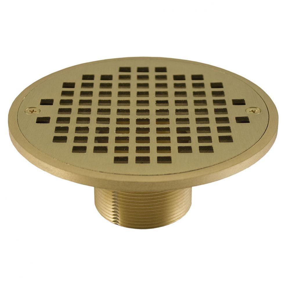 2'' IPS Metal Spud with 6'' Polished Brass Round Strainer