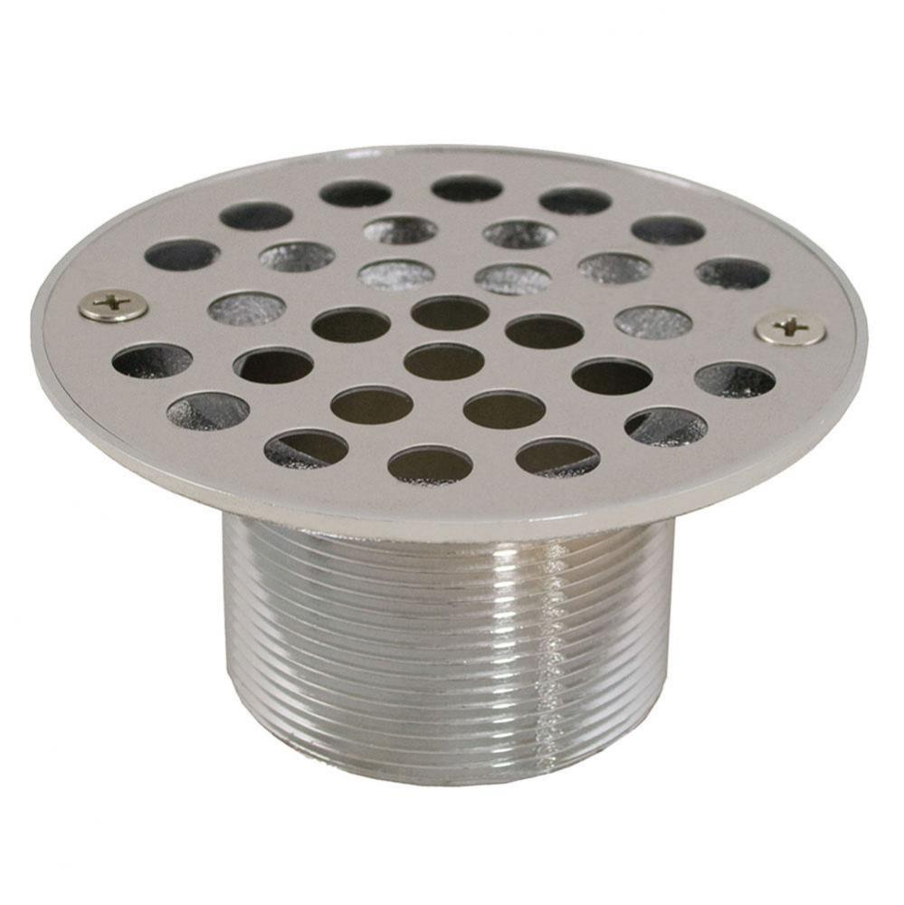 2'' IPS Metal Spud with 4'' Stainless Steel Round Stamped Strainer