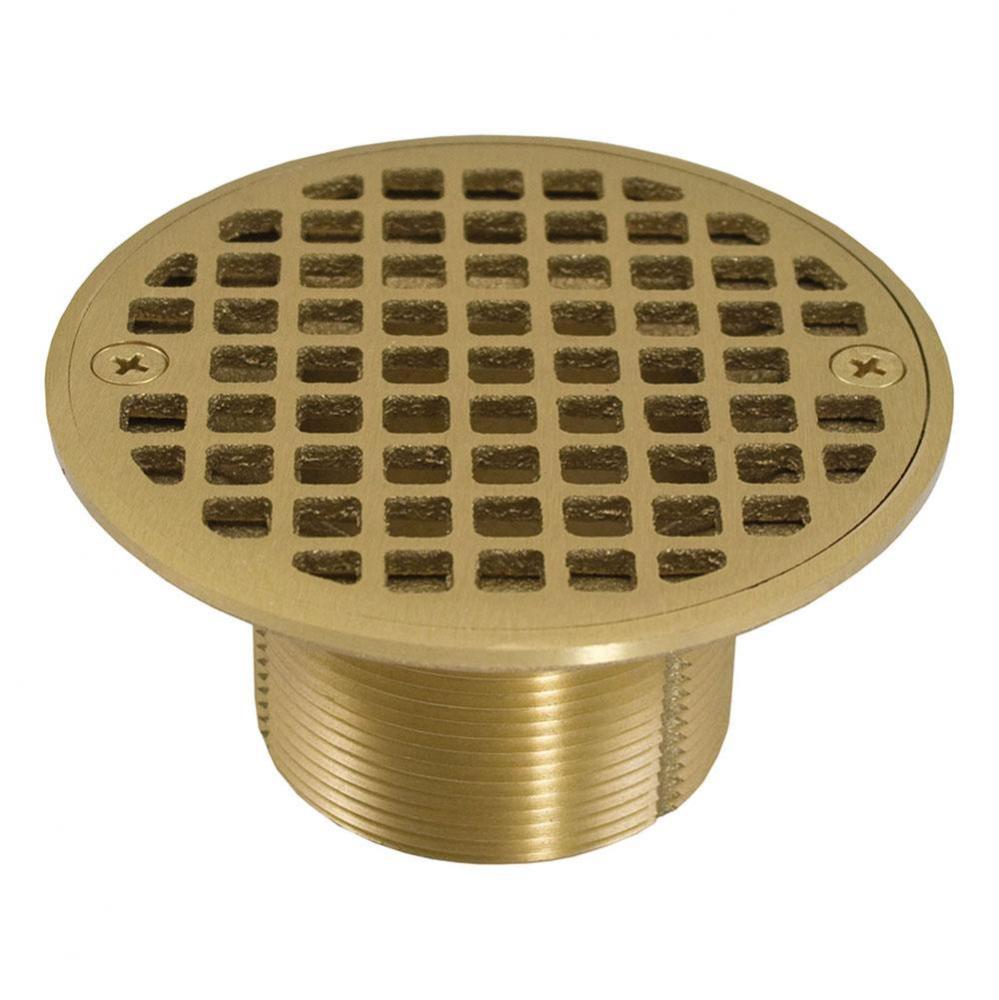 2'' IPS Metal Spud with 4'' Polished Brass Round Cast Strainer