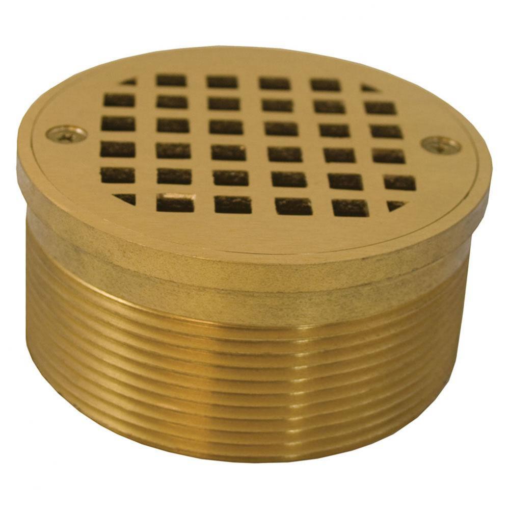 3-1/2'' IPS Metal Spud with 4'' Polished Brass Round Strainer