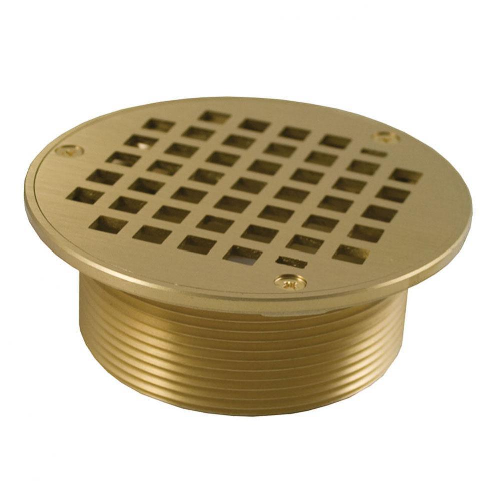 3-1/2'' IPS Metal Spud with 5'' Polished Brass Round Strainer