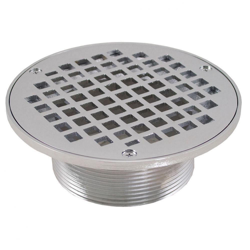 3-1/2'' IPS Metal Spud with 6'' Chrome Plated Round Strainer