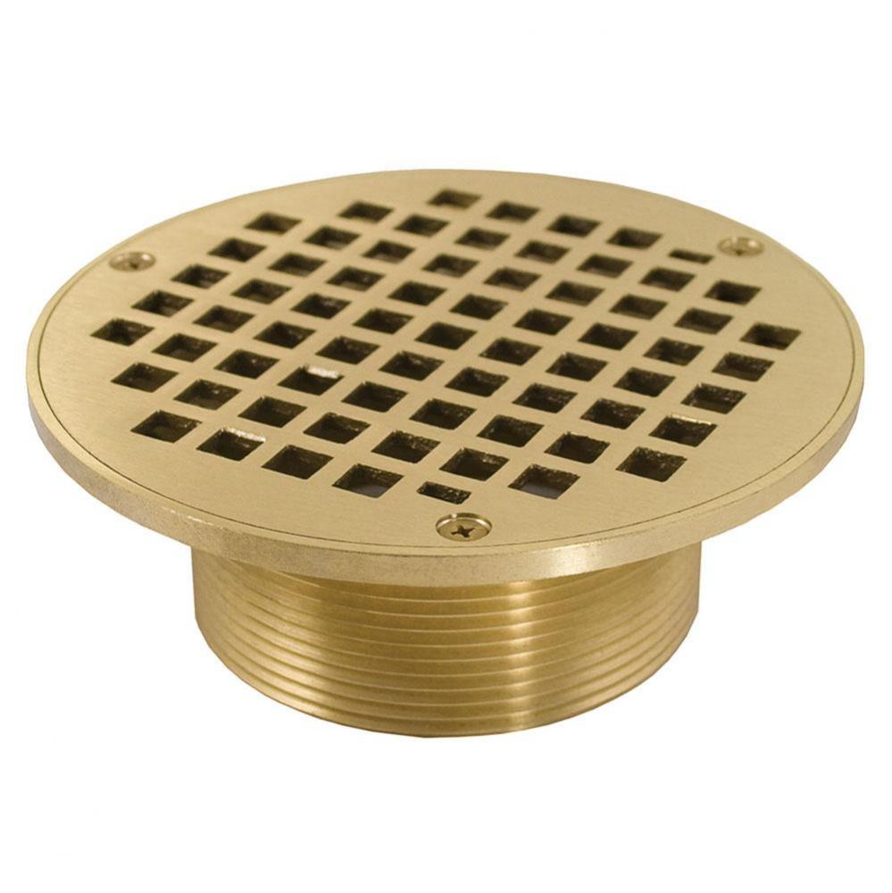 3-1/2'' IPS Metal Spud with 6'' Polished Brass Round Strainer