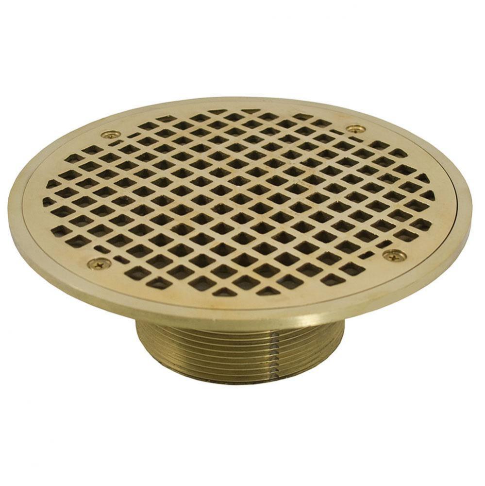3-1/2'' IPS Metal Spud with 8'' Polished Brass Round Strainer