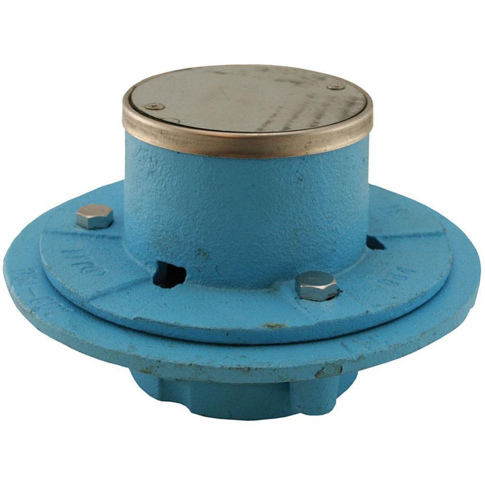 2'' No Caulk Code Blue Shower Drain with 7'' Base and 4-1/4'' Stainl