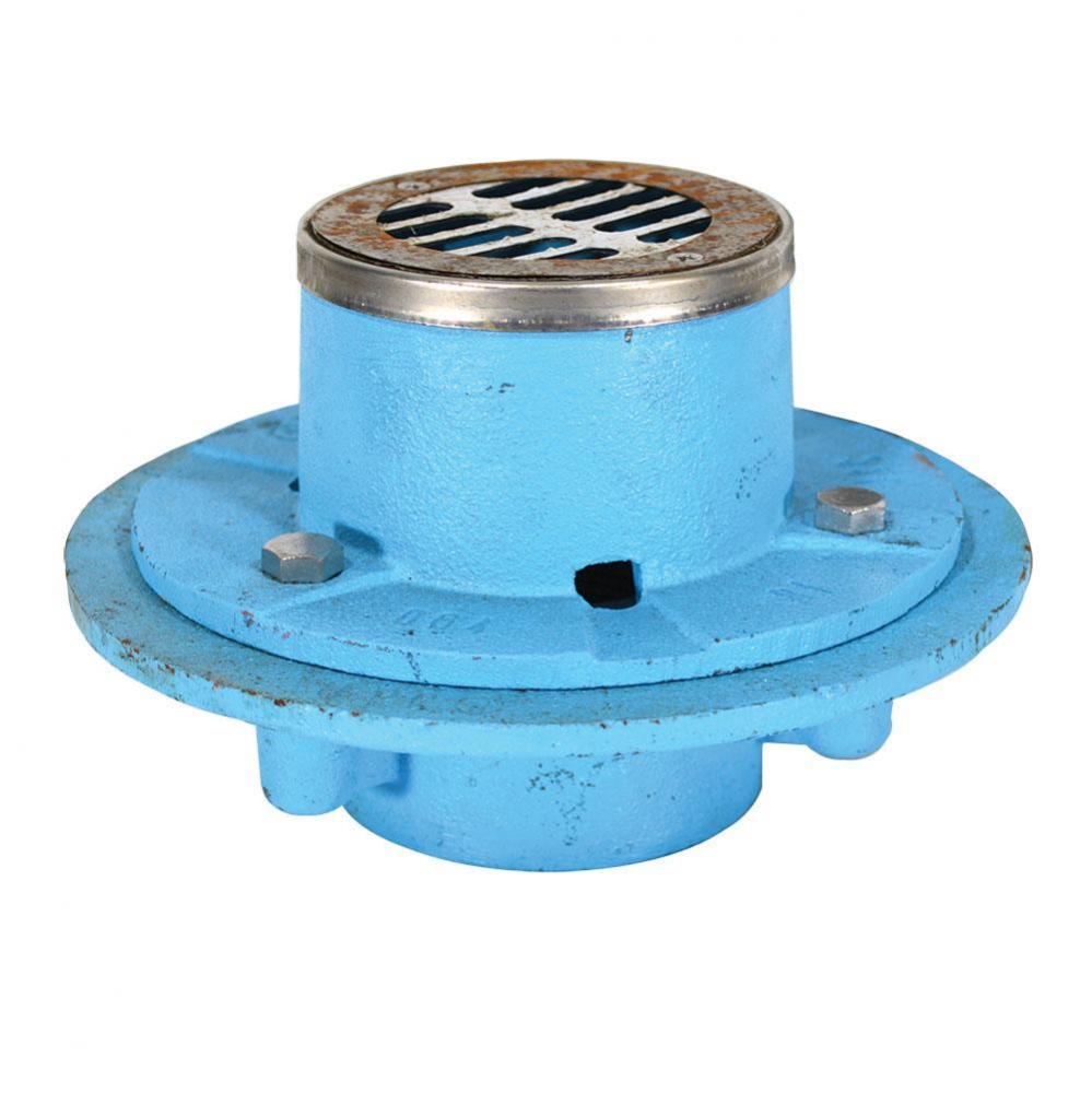 2'' IPS Code Blue EZ Test Shower Drain with 7'' Base and 4-1/4'' Sta