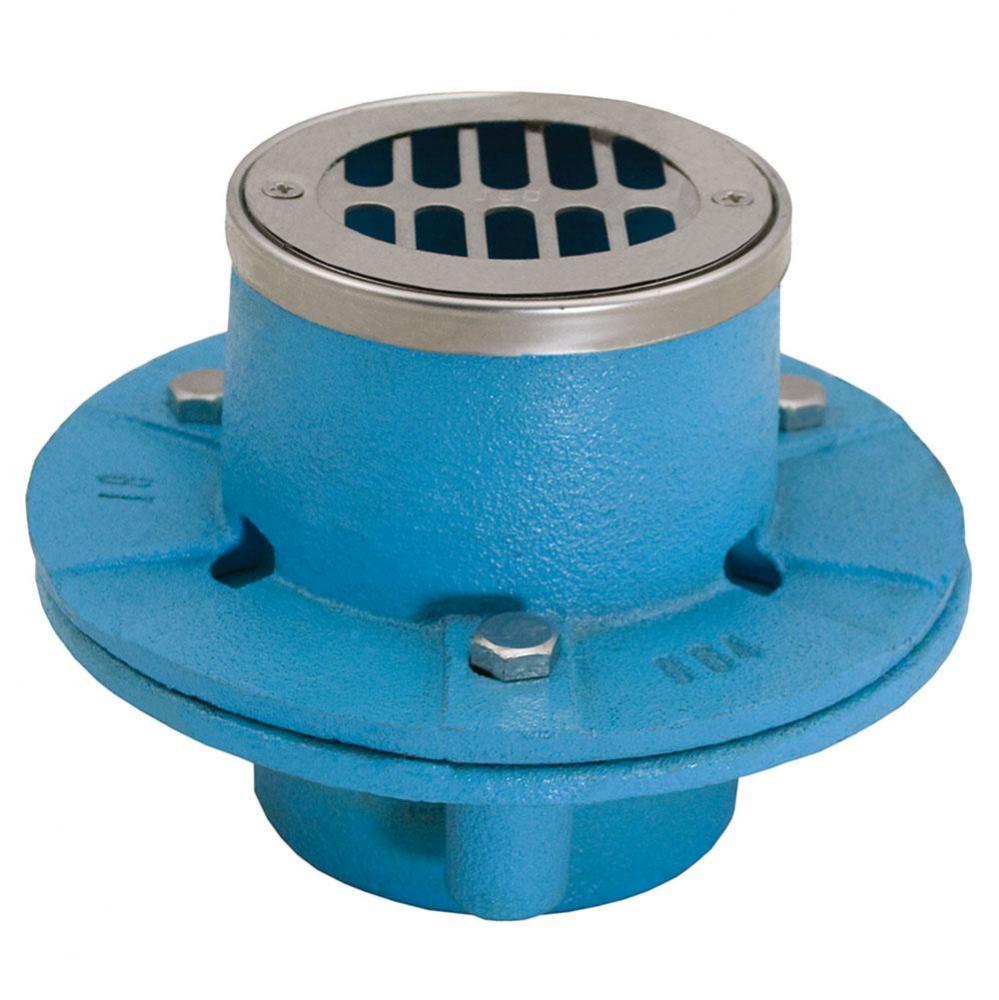 1-1/2'' IPS Code Blue EZ Test Shower Drain with 6'' Base and 4-1/4''