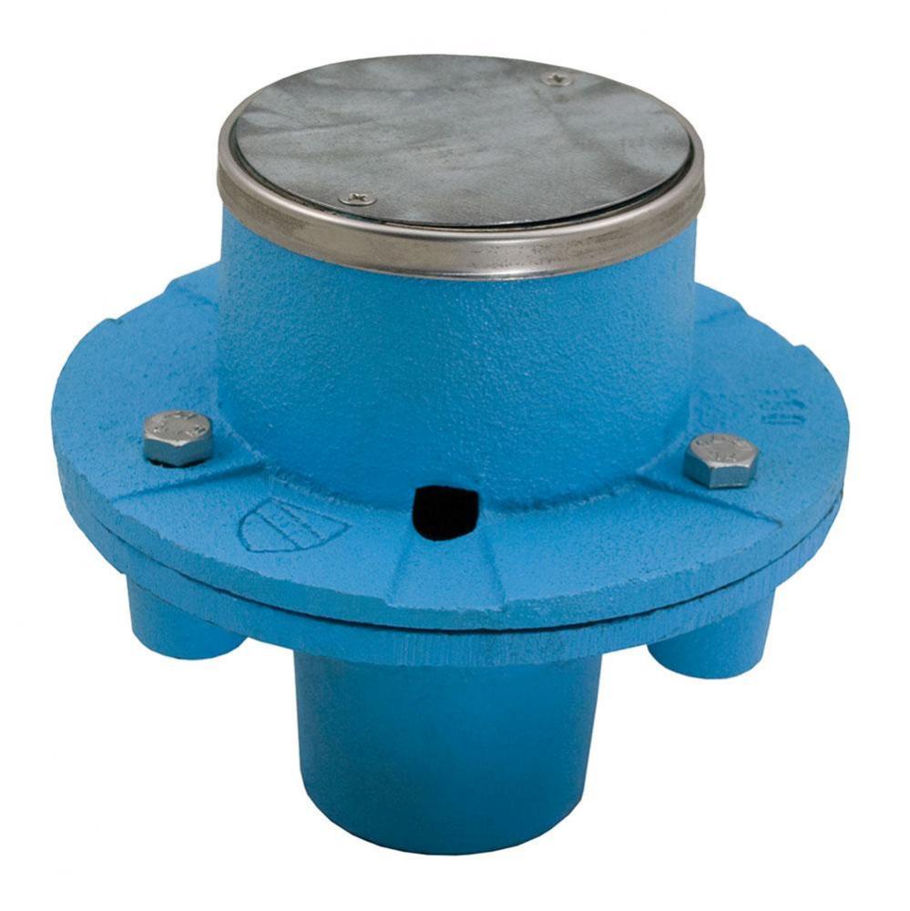 2'' No Hub Code Blue EZ Test Shower Drain with 6'' Base and 4-1/4''