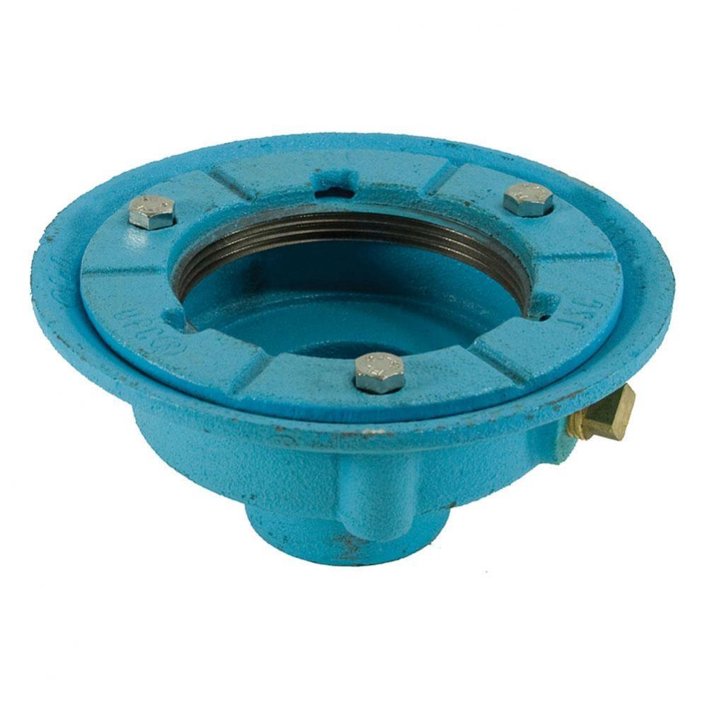 2'' Code Blue No Hub Drain Body with 7'' Pan and 3-1/2'' Spud Size -