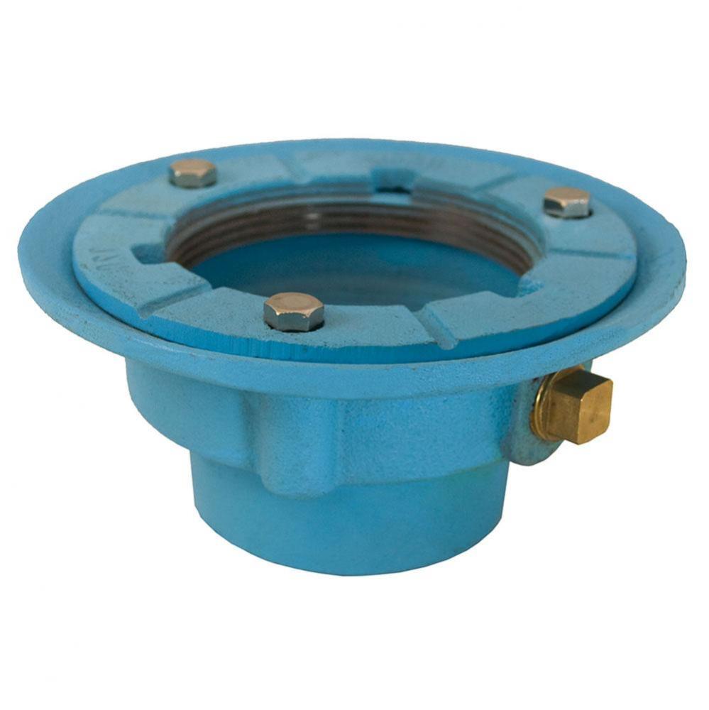 3'' Code Blue No Hub Drain Body with 7'' Pan and 3-1/2'' Spud Size -