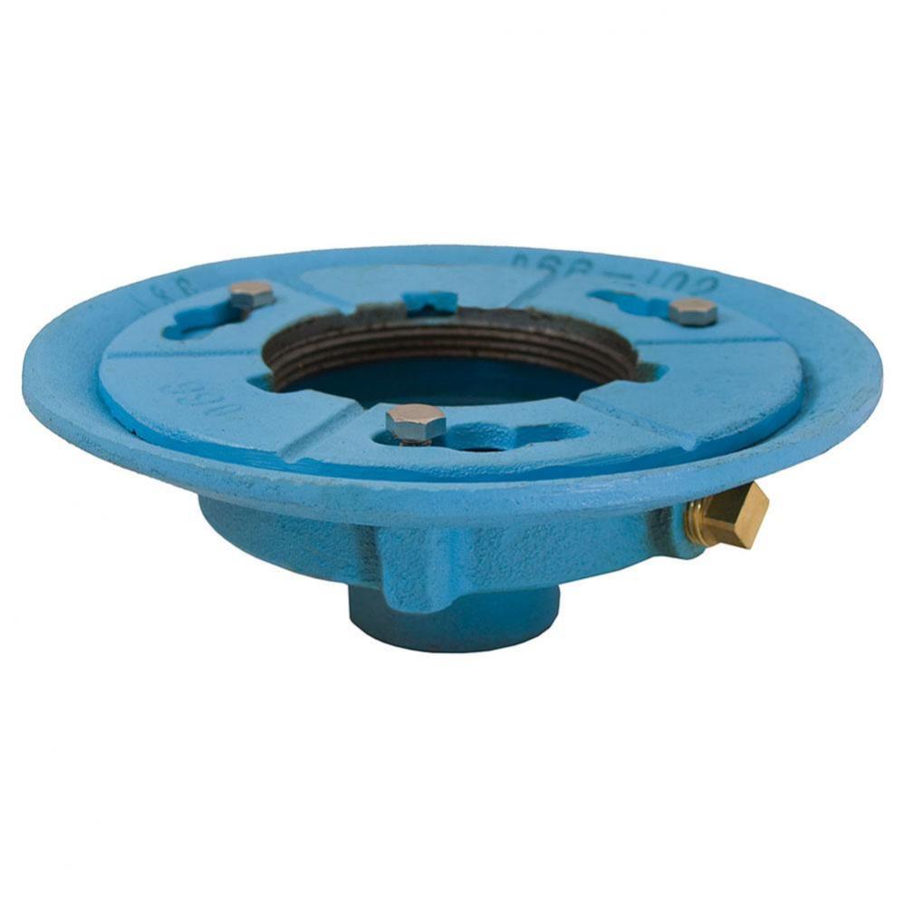 2'' Code Blue No Hub Drain Body with 9'' Pan and 3-1/2'' Spud Size -