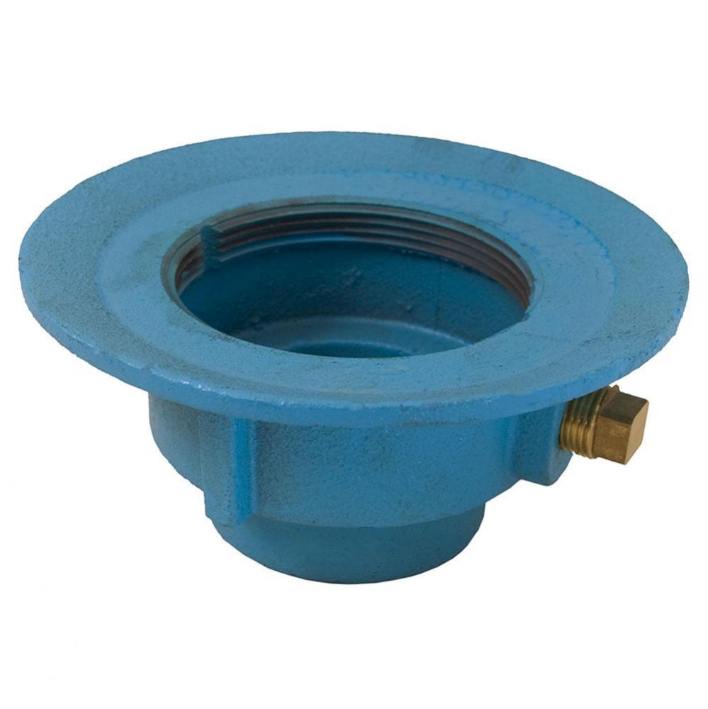 2'' Code Blue No Hub Slab Drain Body with 7'' Pan and 3-1/2'' Spud S