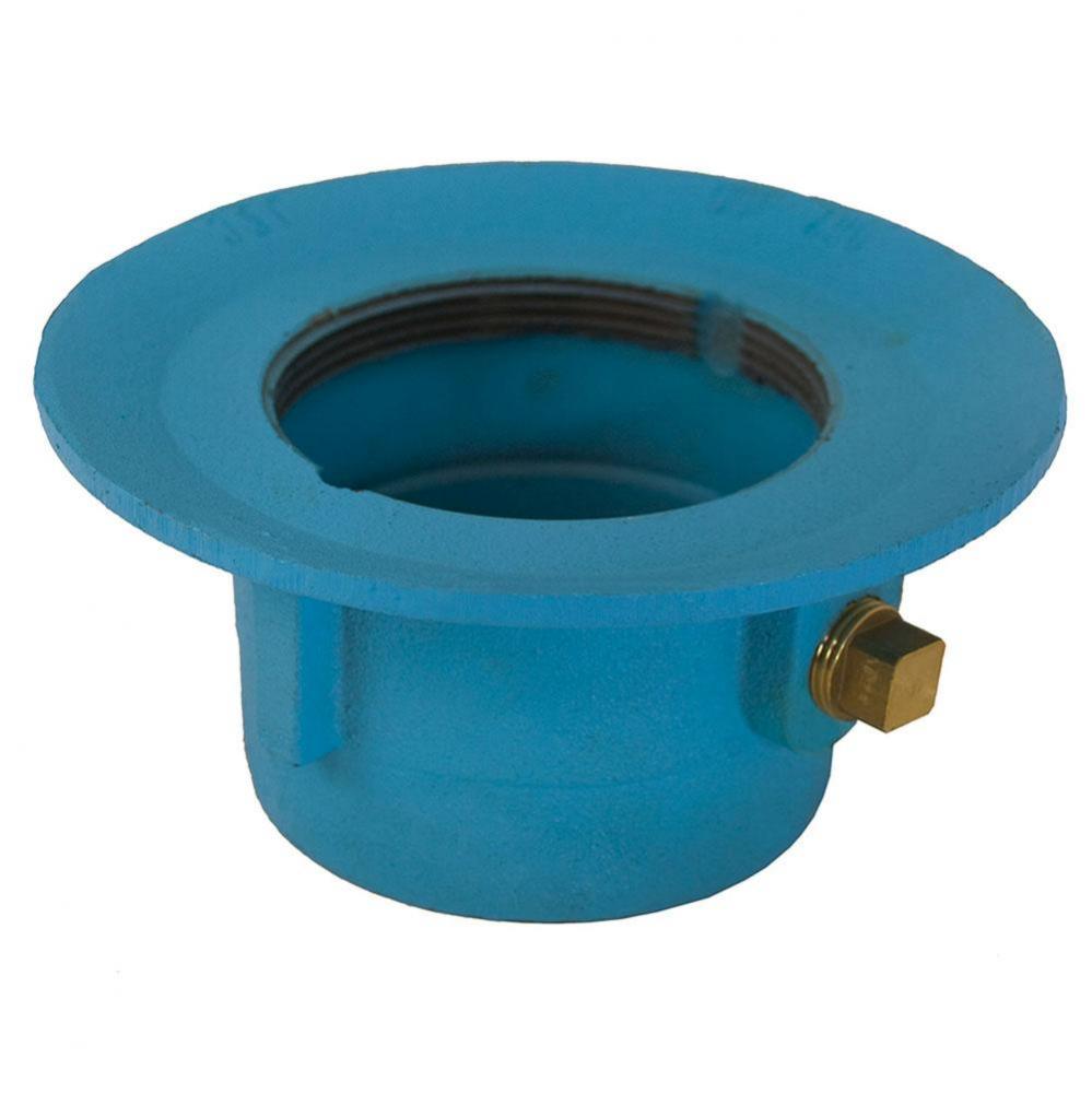 4'' Code Blue No Hub Slab Drain Body with 7'' Pan and 3-1/2'' Spud S