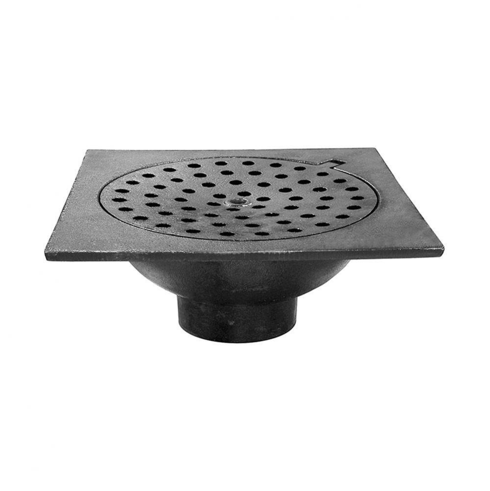 9'' x 9'' x 3'' No Hub Bell Trap with Hinged Lid
