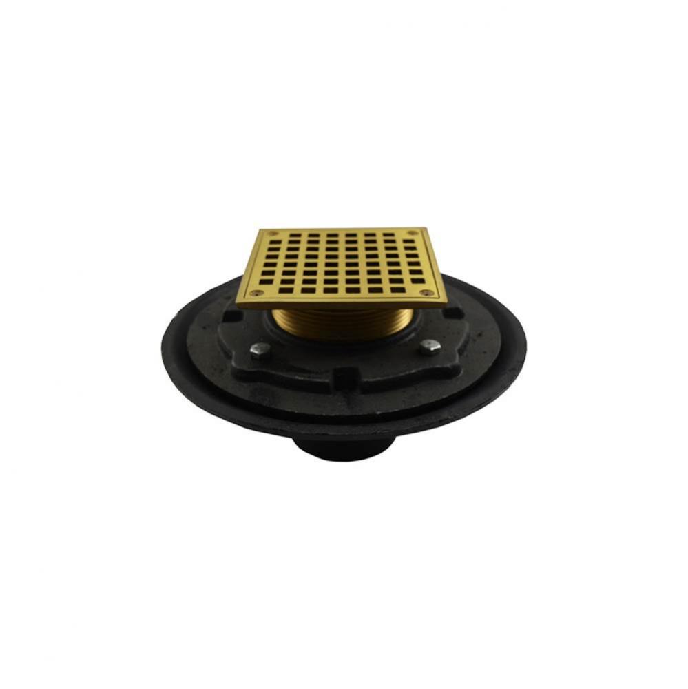 3'' Heavy Duty No Hub Floor Drain/Shower Drain with 10'' Pan and 6''