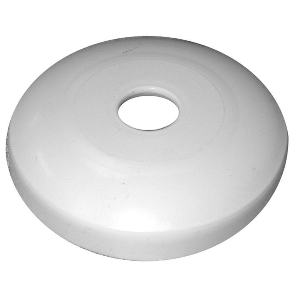 1-1/4'' White Tubular Plastic Escutcheon, Shallow Flange, Box of 25