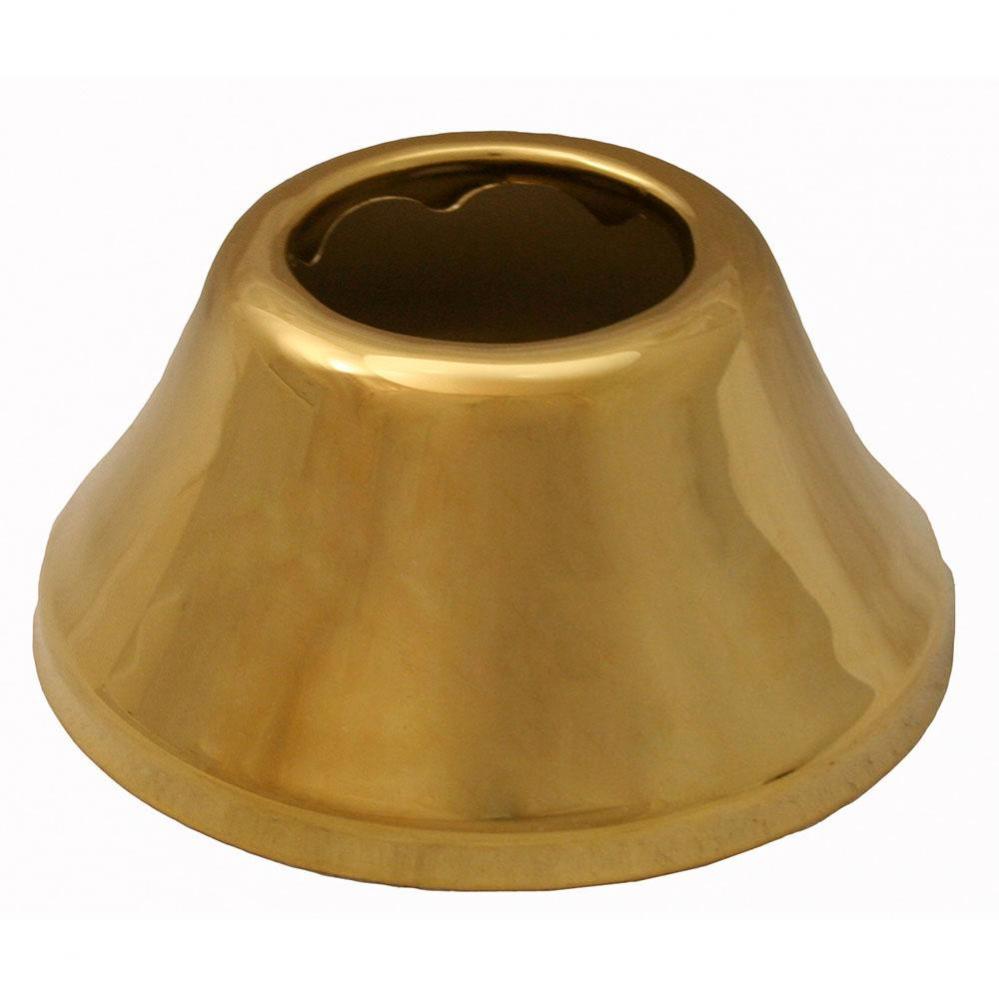 Polished Brass Escutcheon 1-1/4'' Tubular Bell Pattern 3'' OD