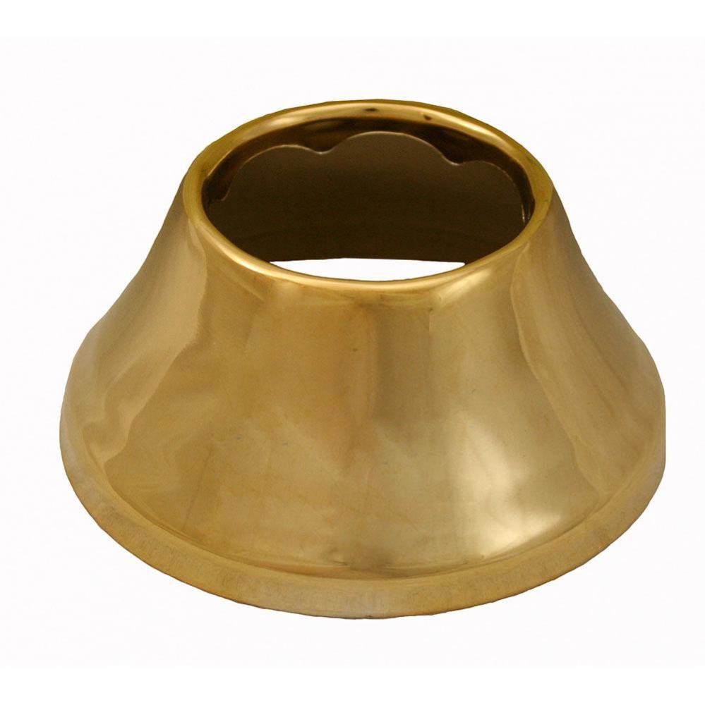 Polished Brass Escutcheon 1-1/2'' Tubular Bell Pattern 3'' OD