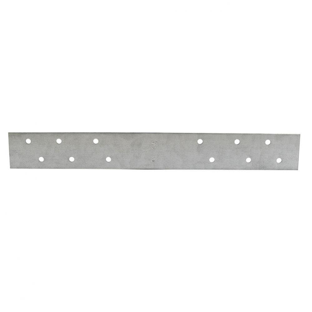 3'' x 24'' Galvanized Steel Standard F.H.A. Strap with 6 Offset Holes, 16 Gaug