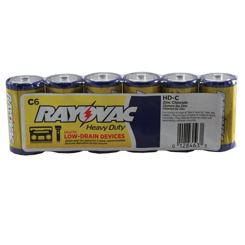 Rayovac Heavy Duty Industrial Batteries, C Size, Pack of 6