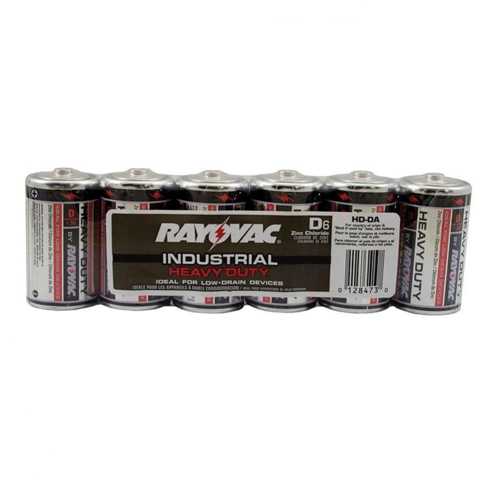 Rayovac Heavy Duty Industrial Batteries, D Size, Pack of 6