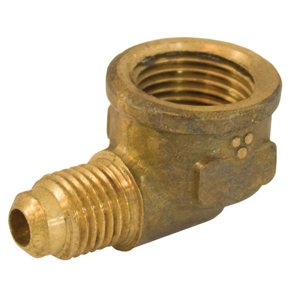 3/8'' x 1/4'' 90degree Brass Flare x Female Elbow