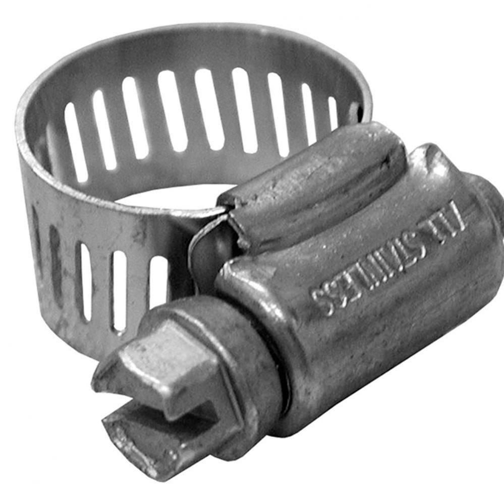 3/8'' - 7/8'' Gear Clamp with 1/2'' Band, All Stainless, Box of 10