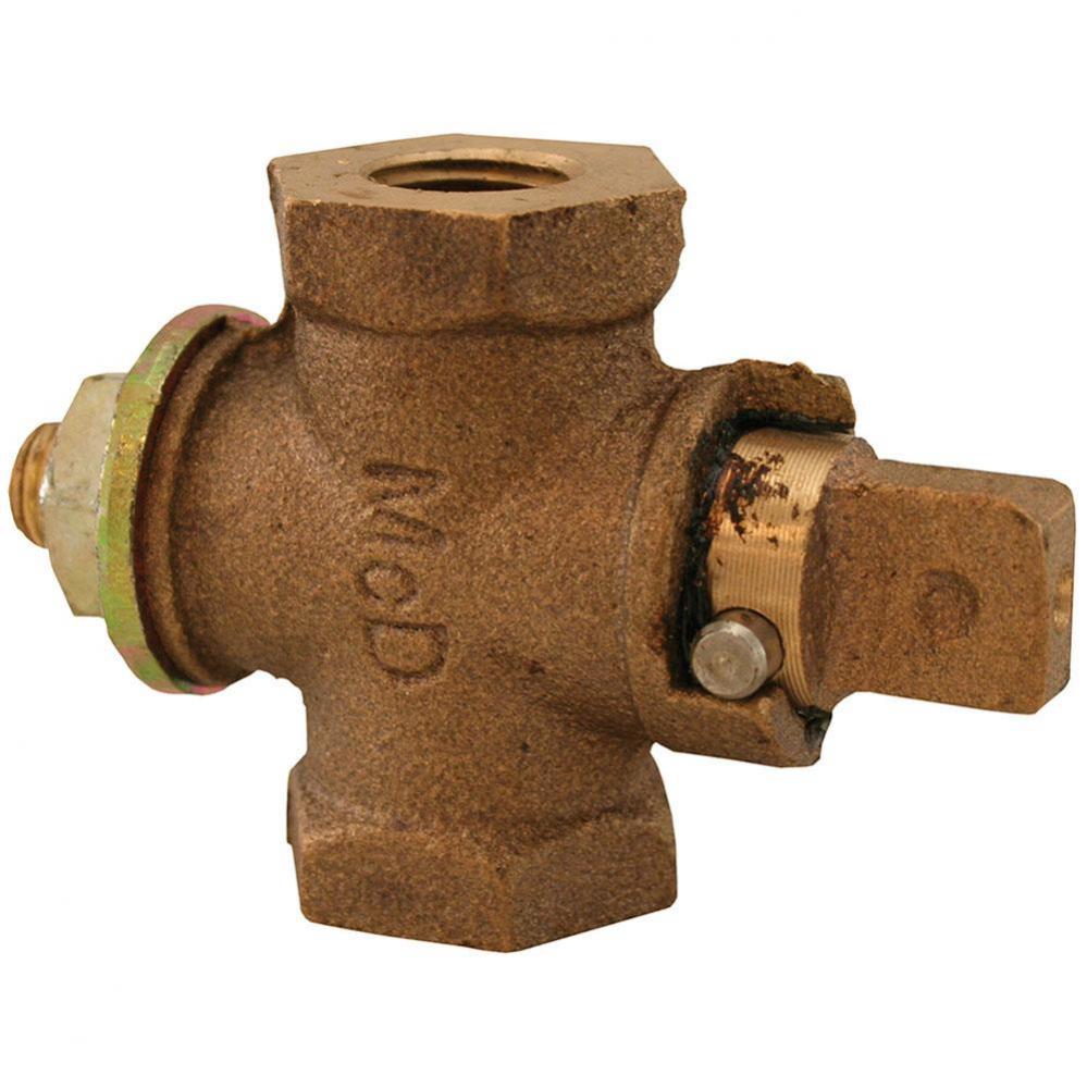1/2'' AGA Gas Shut-Off Valve, Flat/Tee