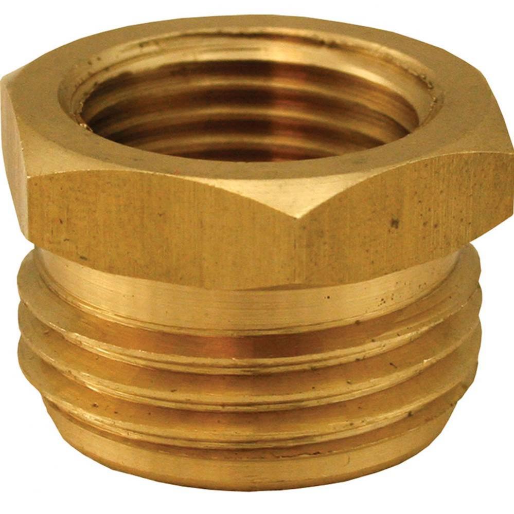 3/4'' x 1/2'' Brass Garden Hose Fitting, Male Hose To Female Hose