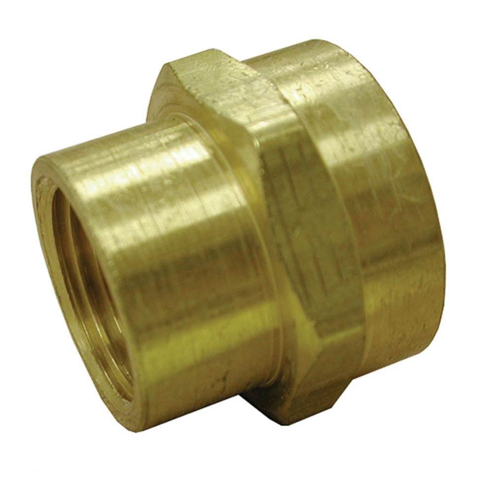 3/4'' x 1/2'' Brass Garden Hose Fitting, Female Hose To Female Pipe