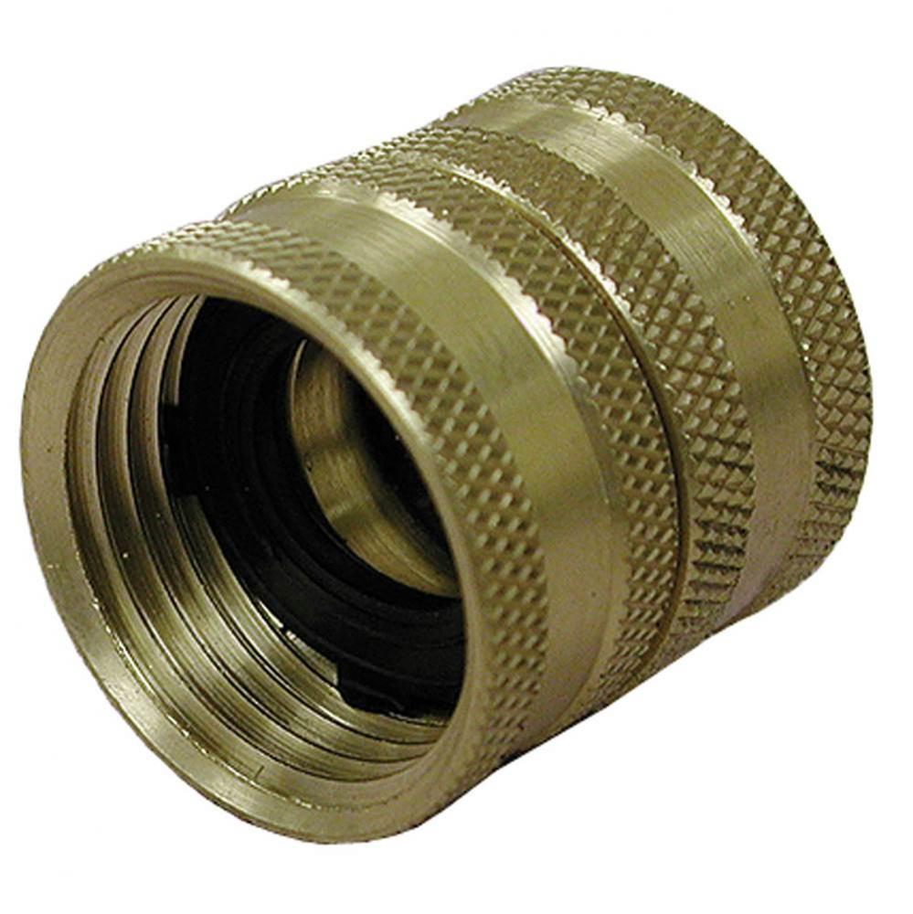 3/4'' x 3/4'' Brass Garden Hose Fitting, Female Hose To Female Hose Swivel