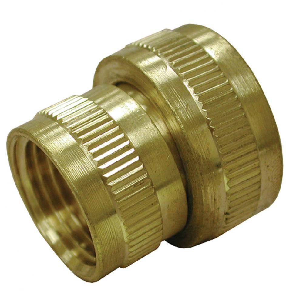 3/4'' x 1/2'' Brass Garden Hose Fitting, Female Hose To Female Pipe Swivel