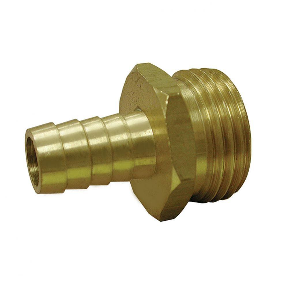 3/8'' x 3/4'' Brass Garden Hose Fitting, Hose Barb To Male Hose