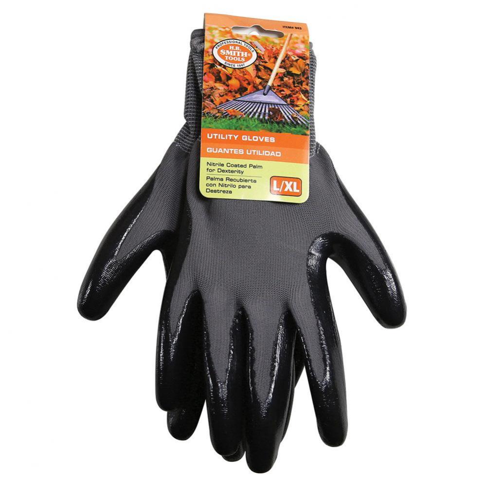 Polyester Nitrile Dipped Palm Work Gloves, 12 Pairs