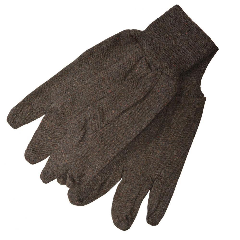 Economy Brown Jersey Work Gloves, 12 Pairs