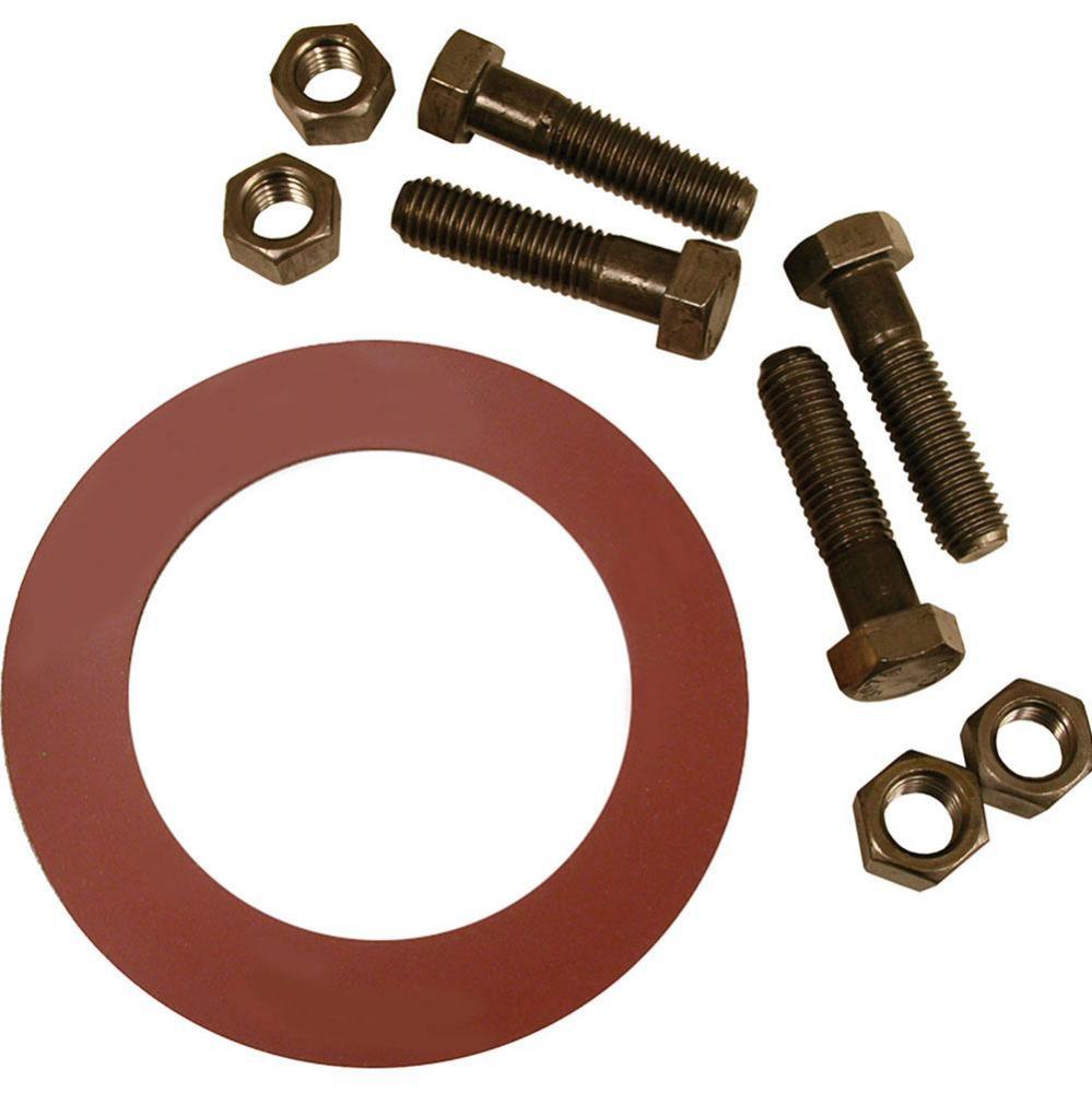 2'' Red Rubber Ring Gasket Kit, 5/8'' x 2-3/4'' Bolt Size