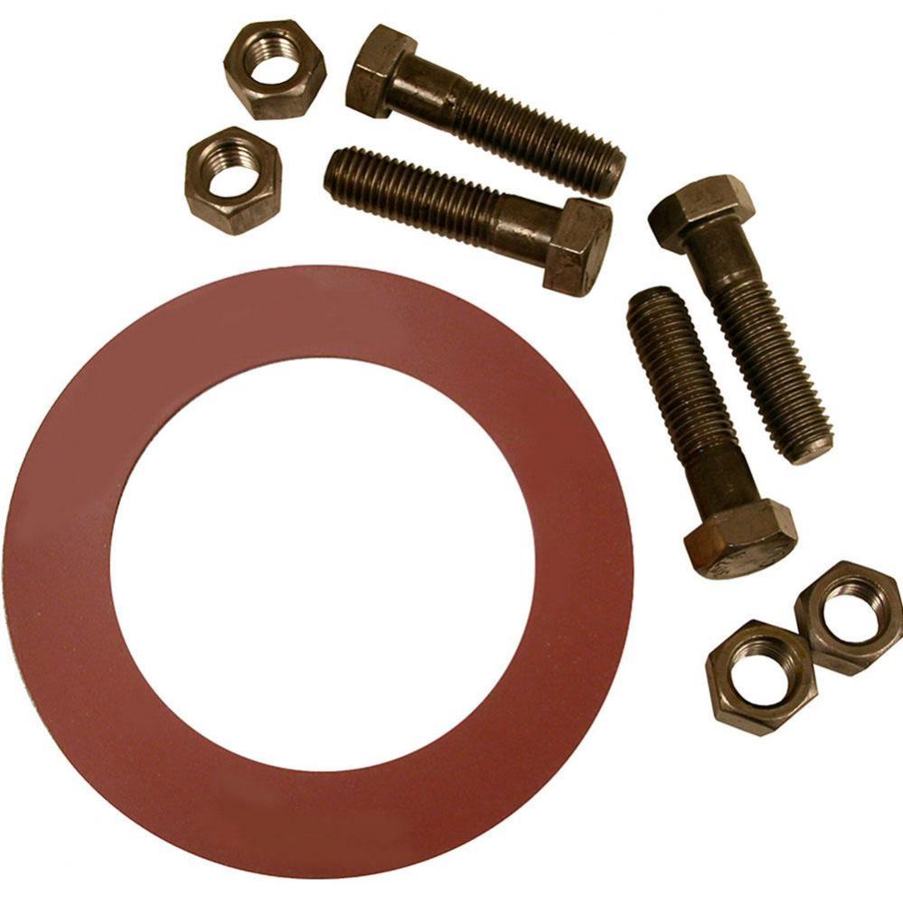 4'' Red Rubber Ring Gasket Kit, 5/8'' x 3'' Bolt Size