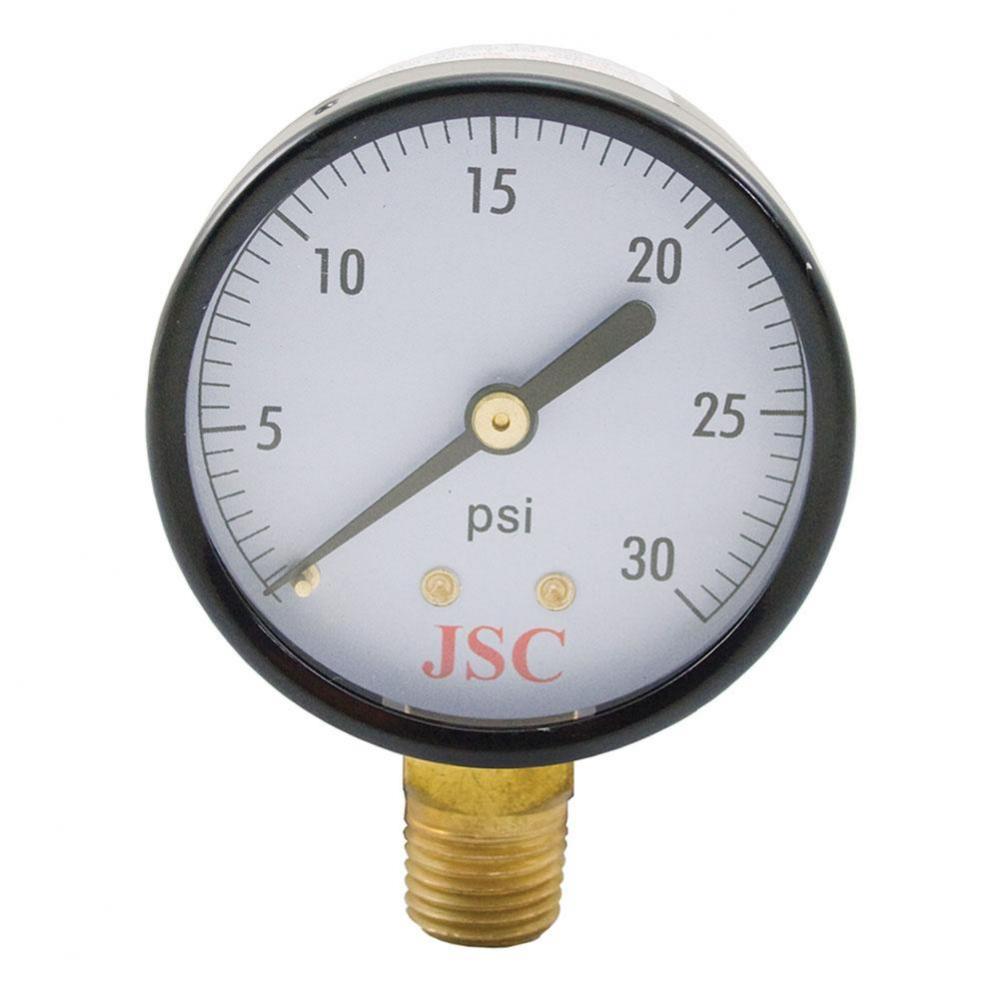 30 PSI Pressure Gauge, 2'' Face