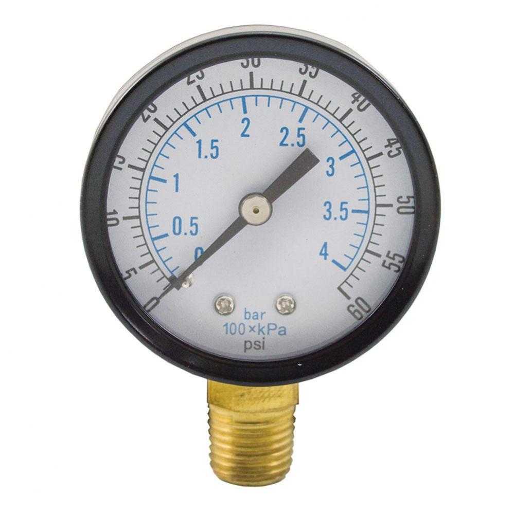 60 PSI Pressure Gauge, 2'' Face