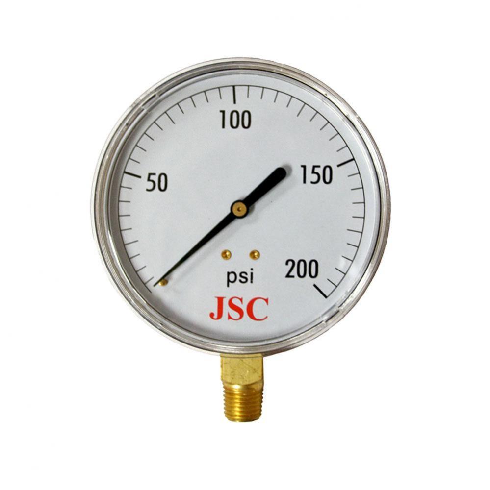 200 PSI Pressure Gauge, 2'' Face