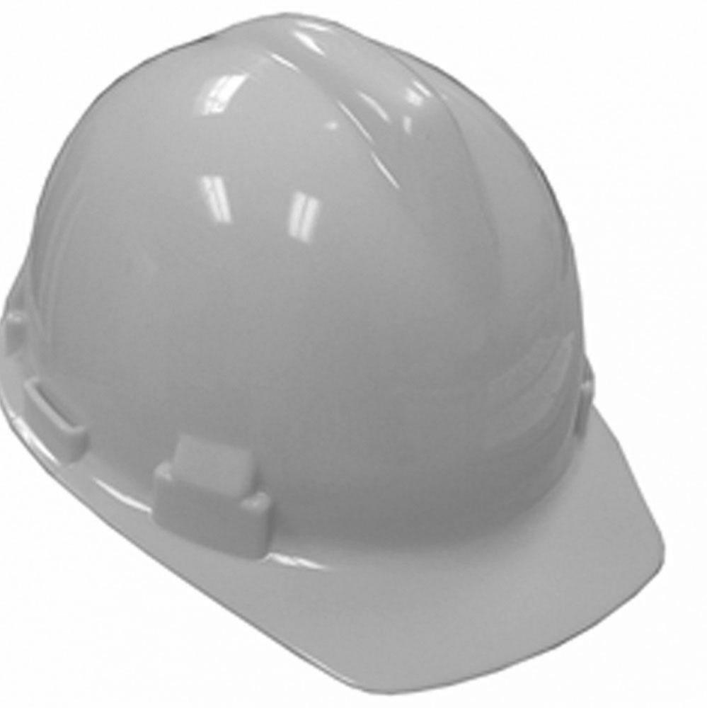 Safety Hat White with 4-point Pin Lock Suspension