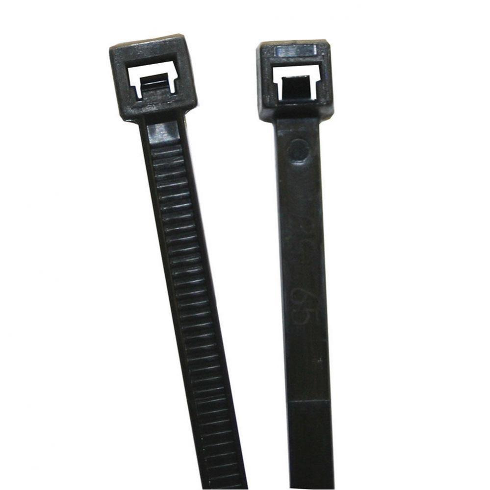 7'' 50 lb. UV Black Cable Ties, Bag of 100