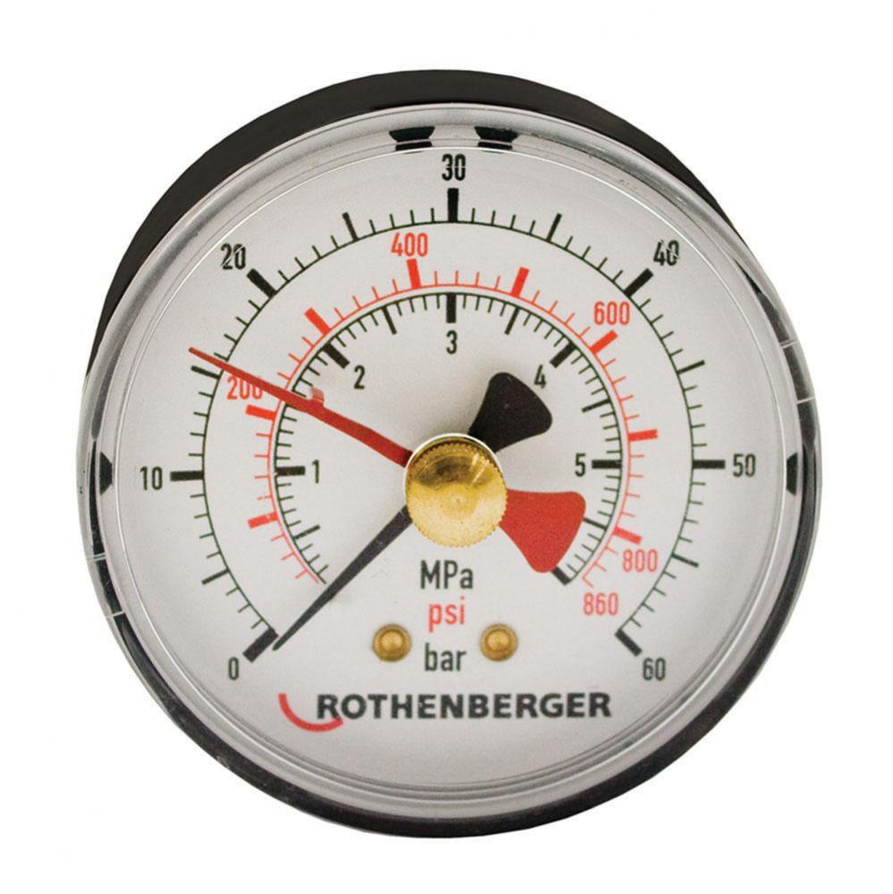 0 - 700 PSI Gauge for Hydrostatic Pressure Pump, 6.1313 Rothenberger