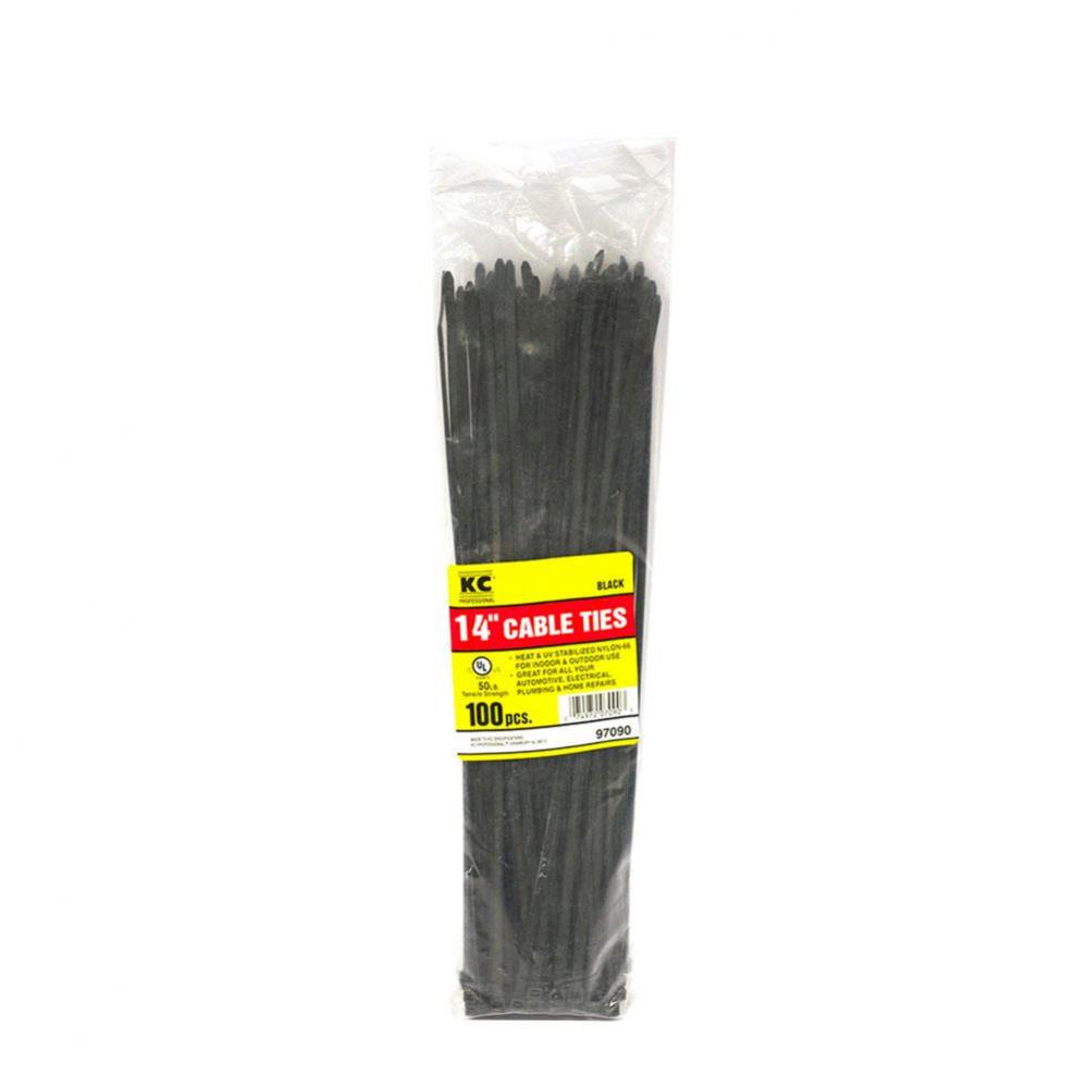 14'' 50 lb. Cable Ties, Black, Bag of 100