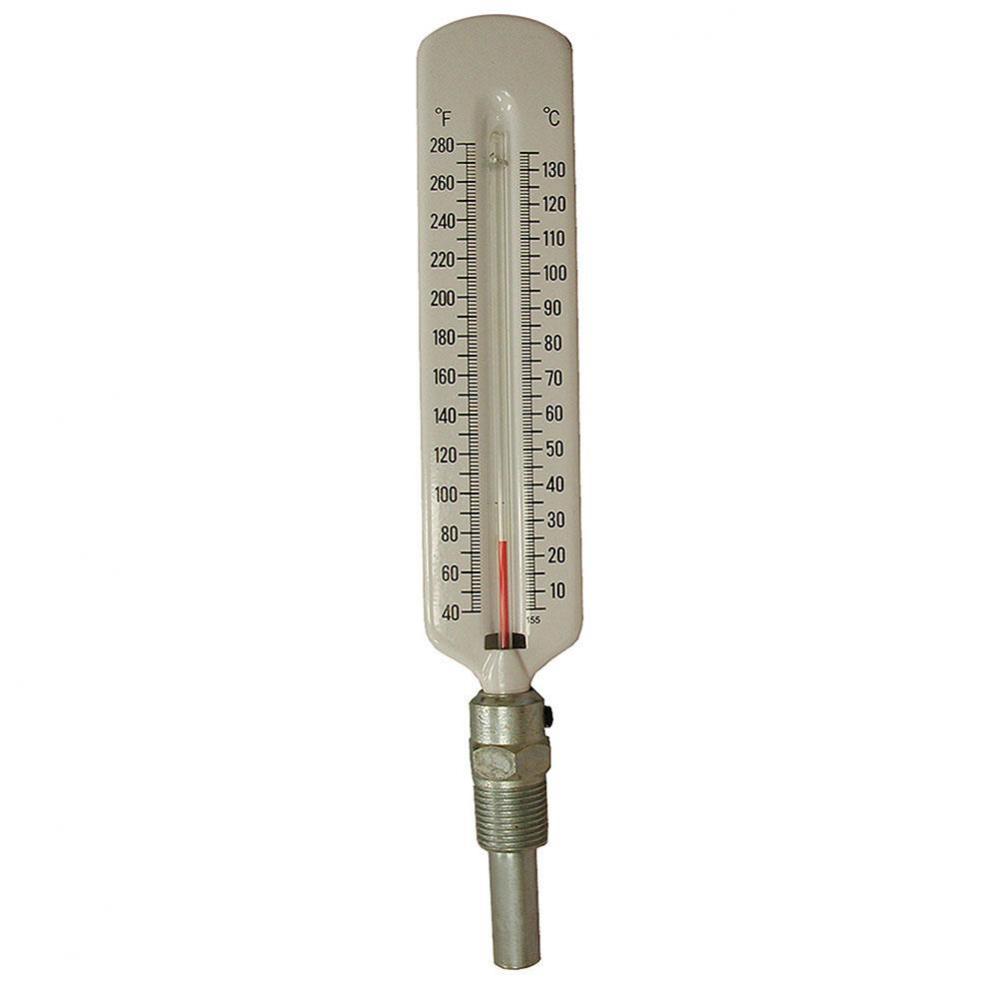 Hot Water and Refrigerant Line Thermometer, Straight Pattern, Steel Well, 1/2'' NPT