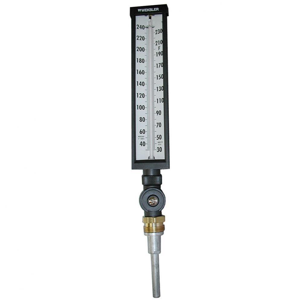 Weksler Industrial Multi-Angle Thermometer, Cold Water 0degree-120degree F, 3-1/2'' Stem