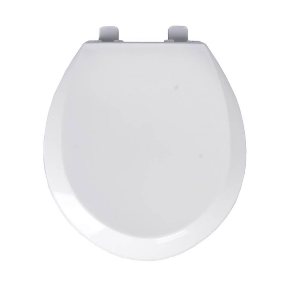 All in the Family Training Slow-Close Premium Plastic Toilet Seat, White, Round Closed Front with