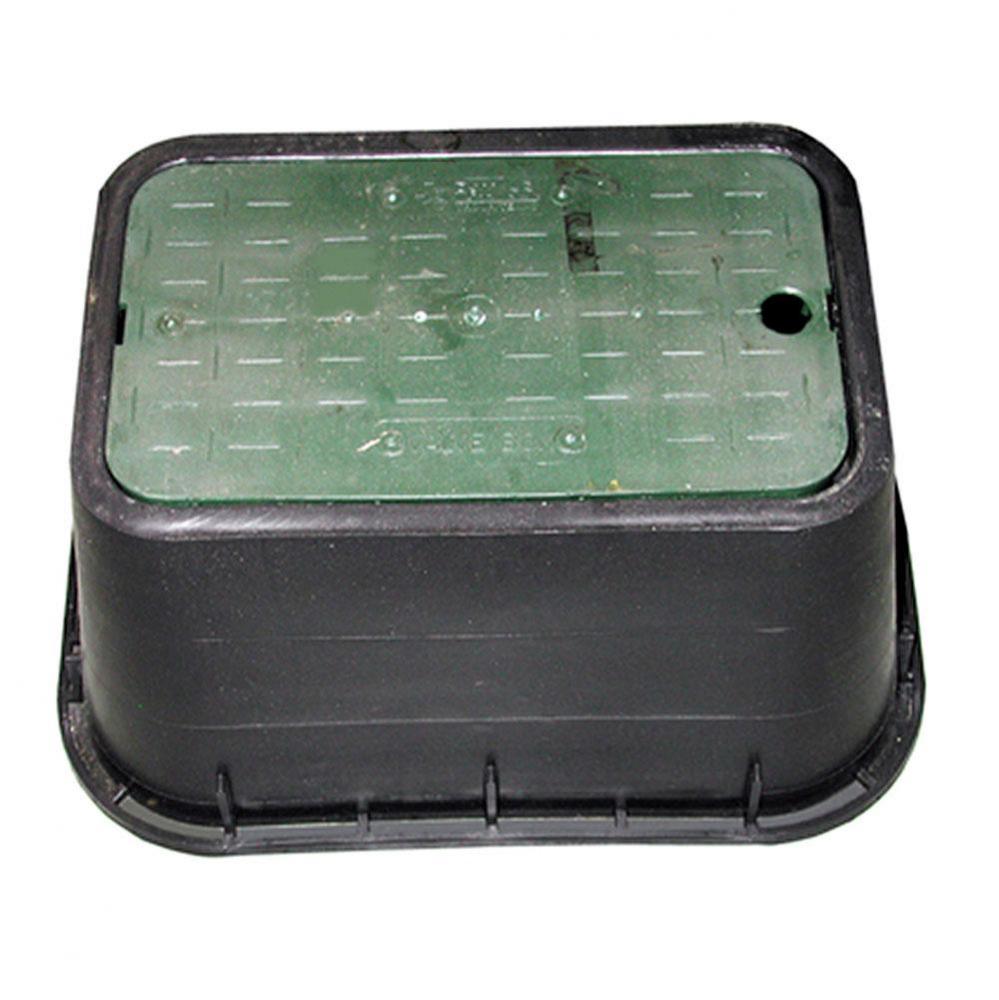 10'' Economy Meter Rectangular Box and Green Lid