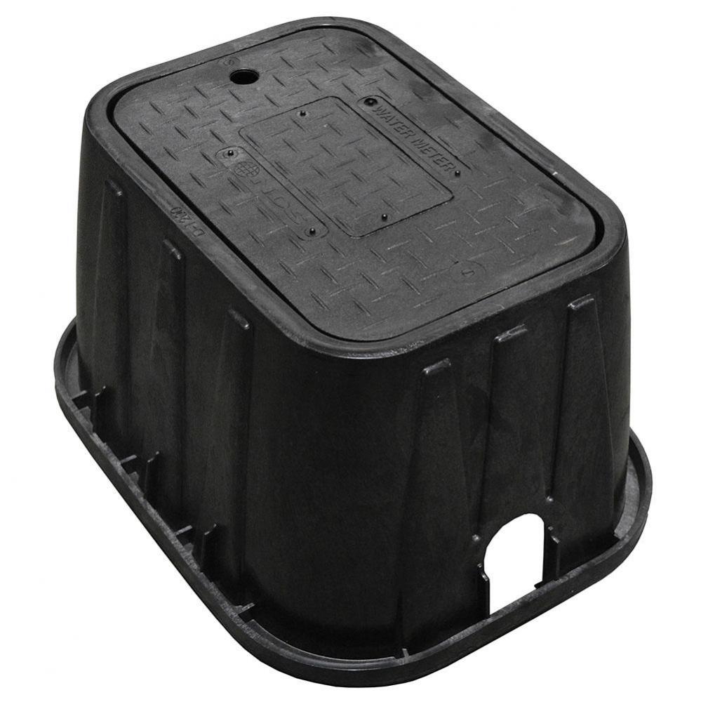 12'' Water Meter Box and Solid Black Lid